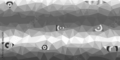 A series of overlapping grey polygonal shapes creates a low poly pattern. 