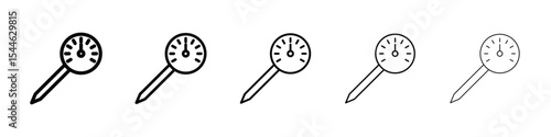 Kitchen thermometer icon filled flat sign concept for web design.