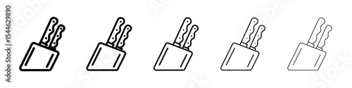 Kitchen knife block icon filled flat sign concept for web design.