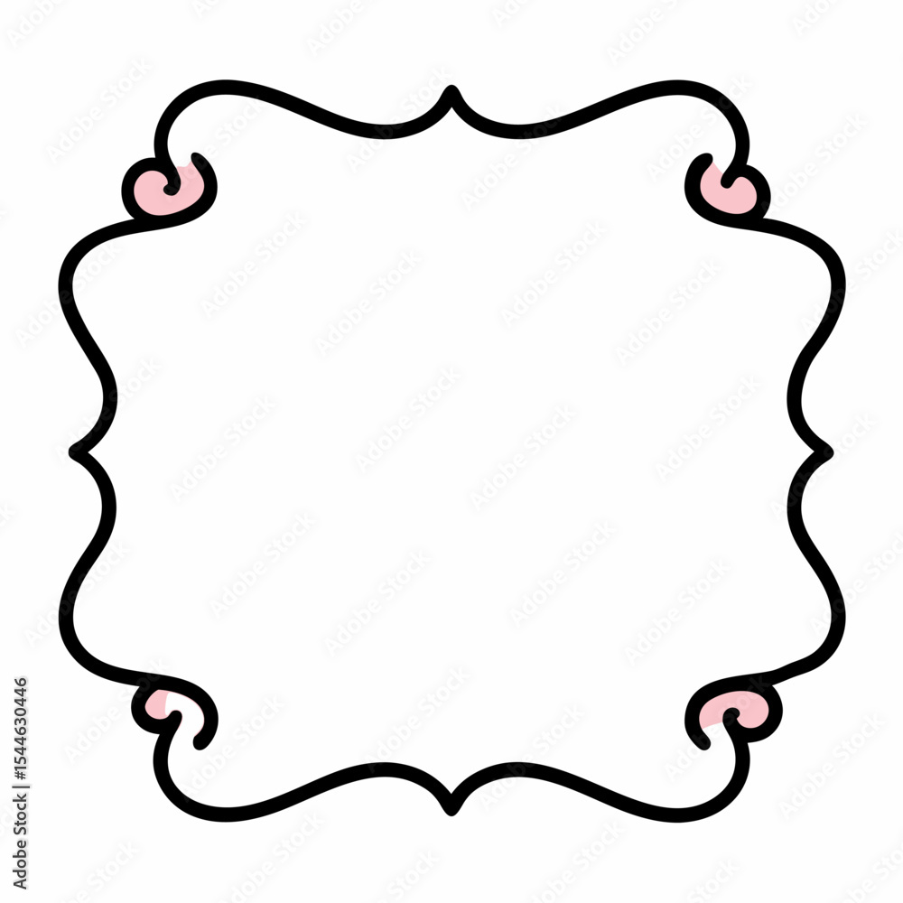 Picture rectangle cute line wavy frame icon on white background. Picture rectangle cute line wavy frame icon on white background.