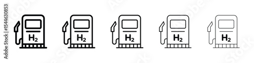 hydrogen fuel pump icon filled flat sign concept for web design.