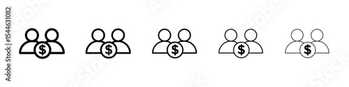 Joint account icon filled flat sign concept for web design..