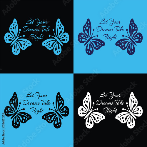 T-Shirt Design – Let Your Dreams Take Flight Butterfly Inspirational Graphic Quote