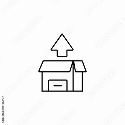 box upload icon sign vector