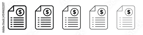 Invoice icon filled flat sign concept for web design.