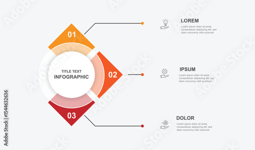 3 step business infographic template suitable for business information and web presentation.