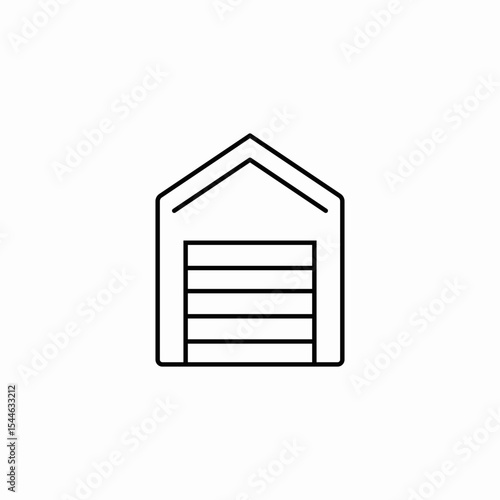 garage private icon sign vector