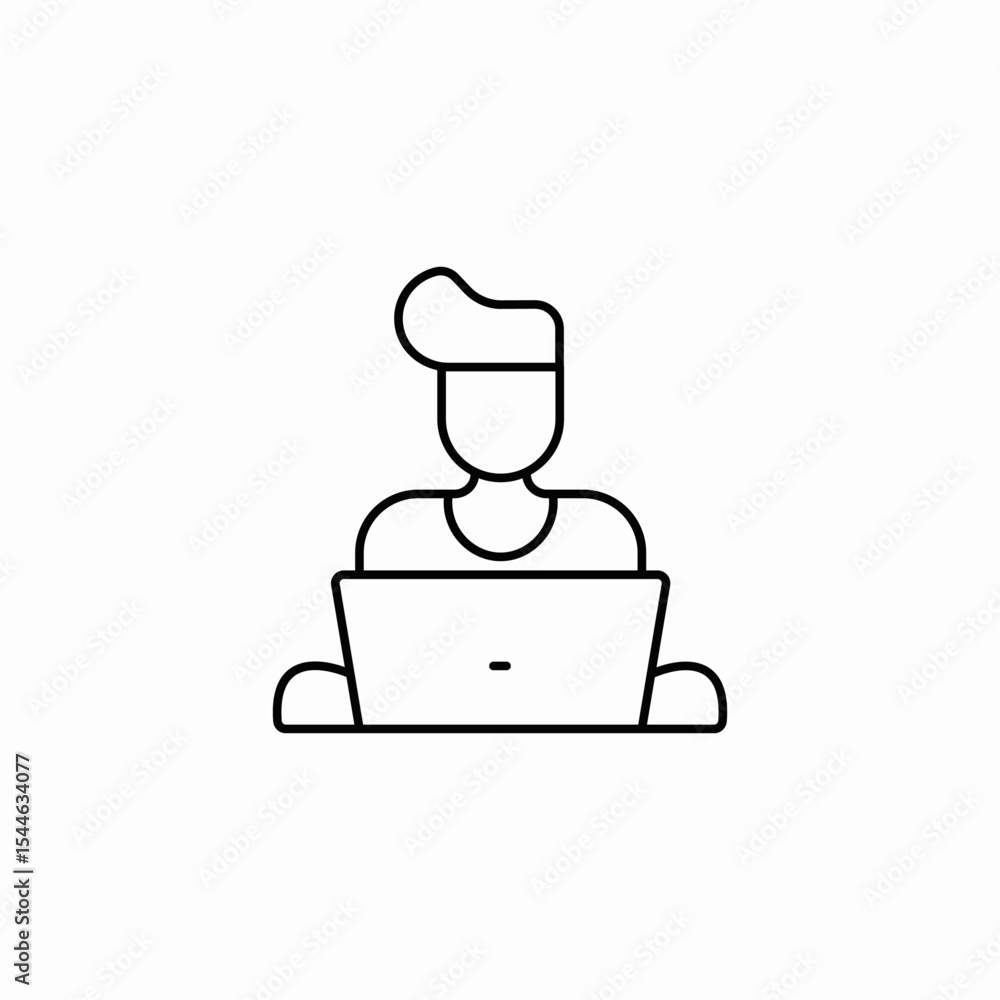 laptop user man icon sign vector laptop user man icon sign vector