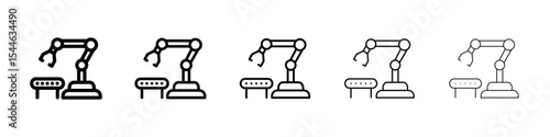 Industrial robot icon filled flat sign concept for web design.