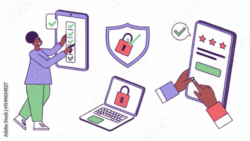 Here's one sentence to describe an image of a man using a device:

Businessman on a mobile device, using technology for cloud computing and internet communication