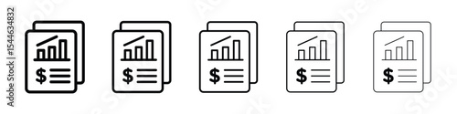 Income statement icon filled flat sign concept for web design.