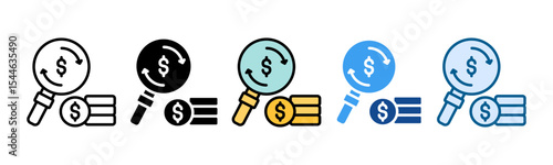 ROI Analysis Icon Set Multiple Style Collection