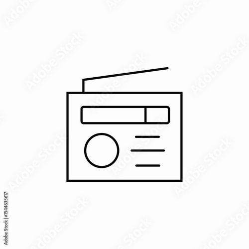 radio receiver retro icon sign vector