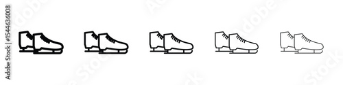 Ice skating icon filled flat sign concept for web design.