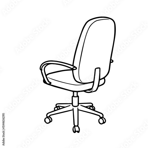 Comfortable office chair with armrests and wheels. Ergonomic office chair design features padded seat and backrest. Stylish office chair perfect for modern home office interior design.