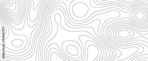 Abstract topographic contour map and geographic mountain relief background design .topography contour map white wave paper and curve black color lines vector background .