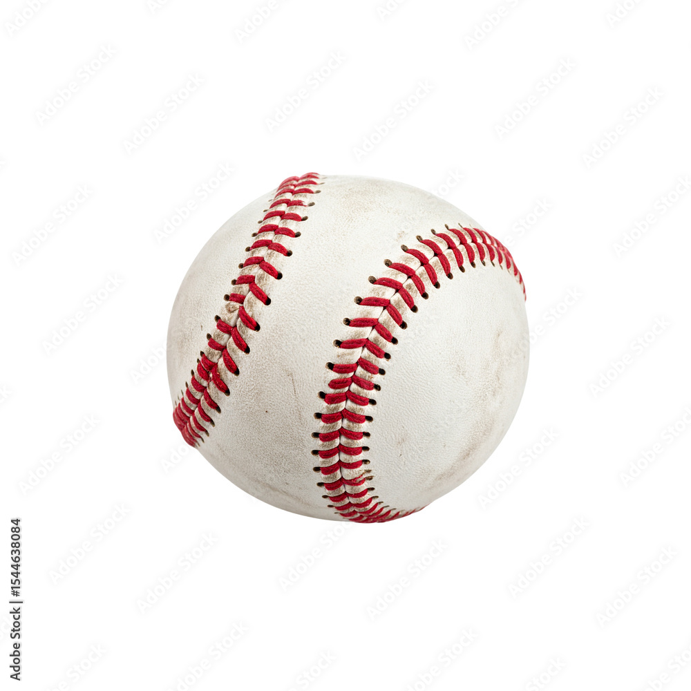 An isolated leather baseball on a white background, perfect for sports game equipment An isolated leather baseball on a white background, perfect for sports game equipment