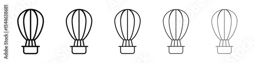 Hot air balloon icon filled flat sign concept for web design.