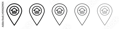 Home location icon filled flat sign concept for web design.
