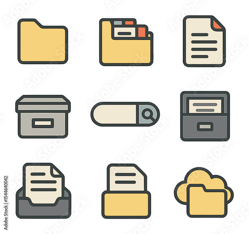 Technology Connectivity Icons. Flat icon set of scanner connectivity options: USB connector, Wi-Fi signal,
