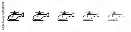 Helicopter icon filled flat sign concept for web design.