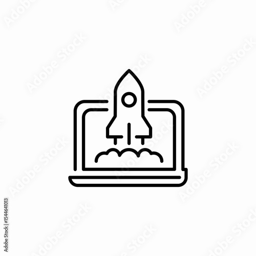 digital launch icon sign vector