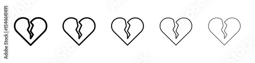 Heart Crack icon filled flat sign concept for web design.