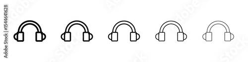 Headset icon filled flat sign concept for web design.