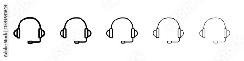 Headphones icon filled flat sign concept for web design.