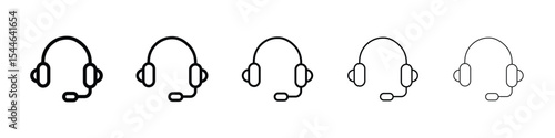 Headset icon filled flat sign concept for web design.