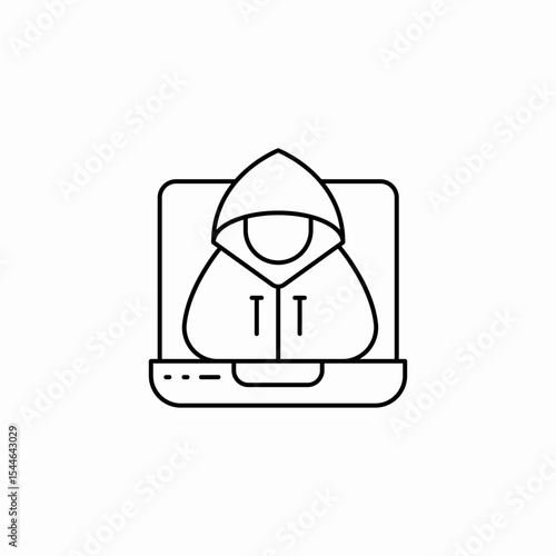 laptop hacker icon sign vector