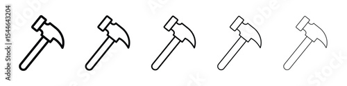 Hammer icon filled flat sign concept for web design.
