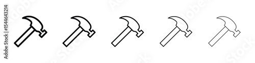 Hammer icon filled flat sign concept for web design.