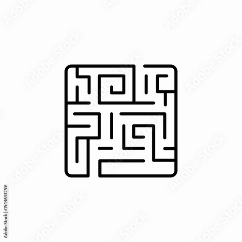 maze challenge icon sign vector