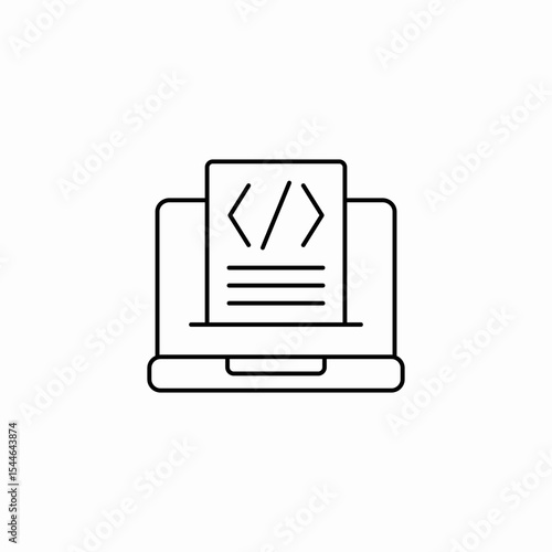 page coding laptop icon sign vector