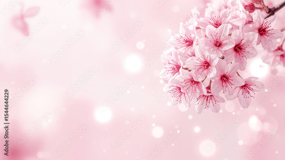 Fototapeta premium Delicate pink cherry blossom flower bloom background