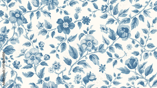 Elegant Blue Floral Pattern for Home Decor and Textiles