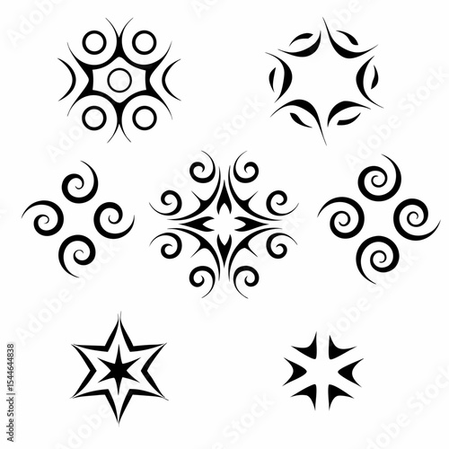 Design a tribal tattoo incorporating astral projection symbols;  dark, intricate linework, geometric patterns, celestial elements.