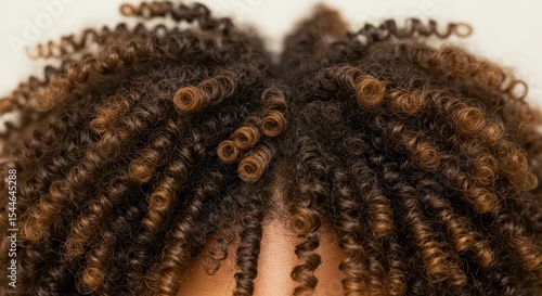 Tightly coiled twotoned kinky hair texture closeup