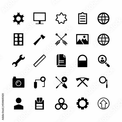 Create a pair of vector icons a bone dagger and a stone axe,  stylized for a prehistoric theme.  High detail, clean lines.