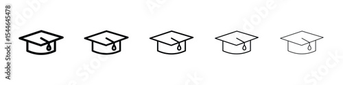 Graduation cap icon filled flat sign concept for web design.