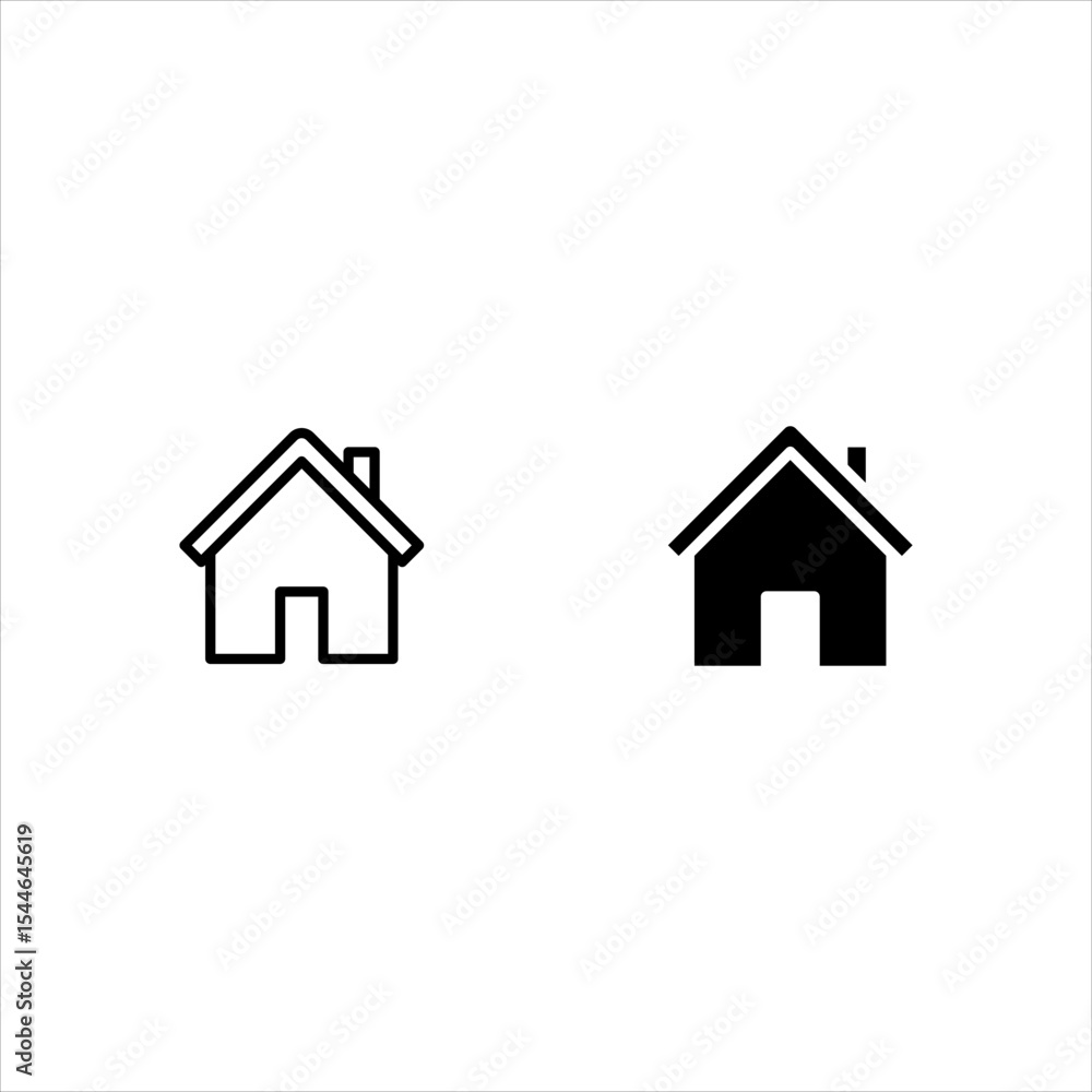 Home button icons set. Home page icon. Simple house symbols. Building icon. Vector illustration. Home button icons set. Home page icon. Simple house symbols. Building icon. Vector illustration.