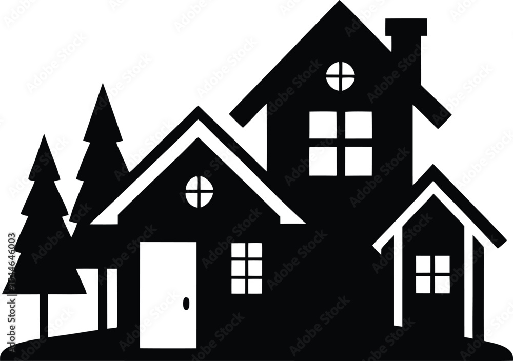 house icon set vector illustration line art on transparent background house icon set vector illustration line art on transparent background