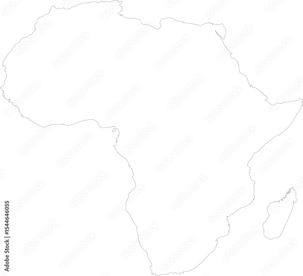 Blank Africa Continent Map – Minimal Vector Outline Blank Africa Continent Map – Minimal Vector Outline