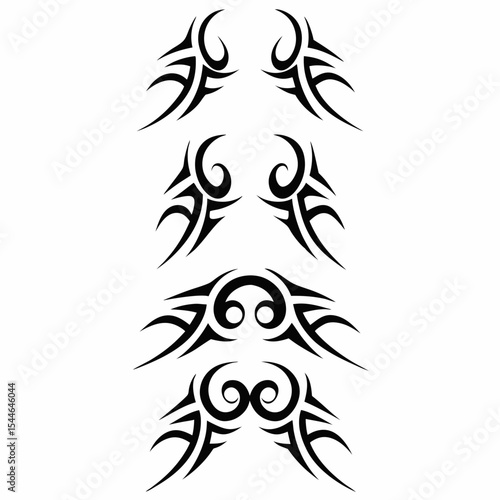 Design a tribal-style icon set featuring diverse centaur illustrations, showcasing various poses and cultural elements.  Include variations in weaponry and attire.
