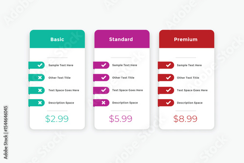 clean simple pricing table template for website