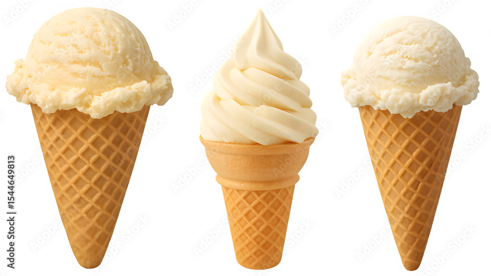 Ice Cream Cone Isolated on Transparent Background (PNG) - Dessert, Sweet, Frozen Treat, Cold Snack Ice Cream Cone Isolated on Transparent Background (PNG) - Dessert, Sweet, Frozen Treat, Cold Snack