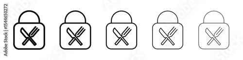 Food security lock icon filled flat sign concept for web design.