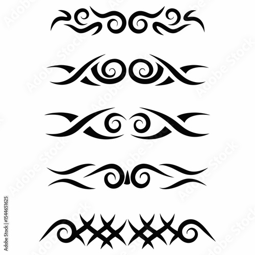 Design a set of iconic Mongolian tribal tattoo symbols;  include diverse styles and patterns, emphasizing traditional motifs.