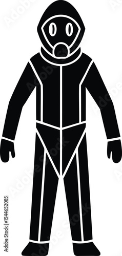 Illustration of a person wearing a hazmat suit for protection and safety